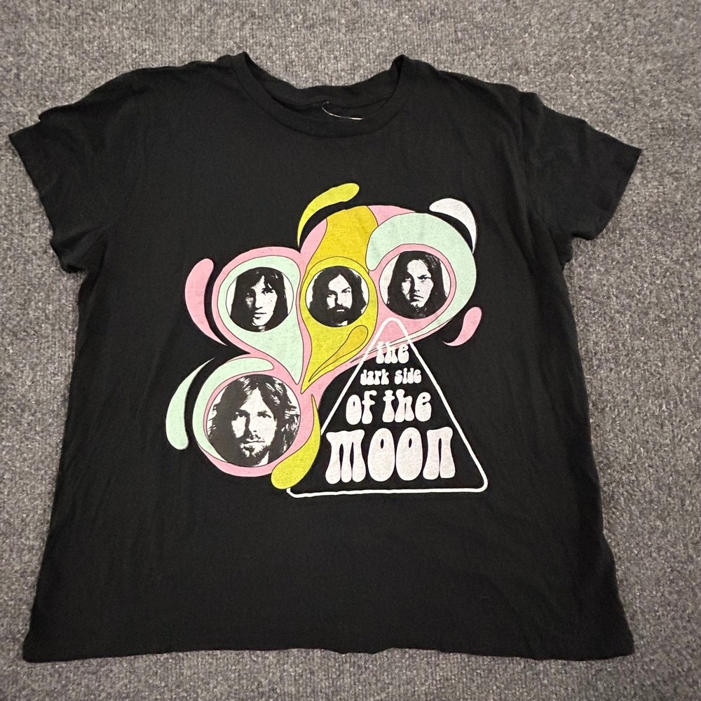 Pink Floyd T-Shirt Womens XL Black Dark Side of the Band Graphic Short Sleeve